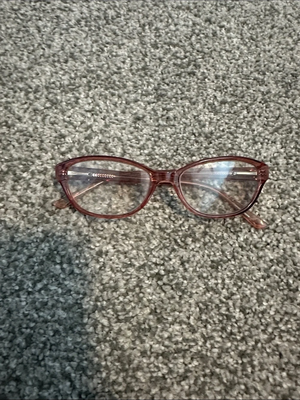 Women's Pink Transparent Oval Reading Glasses